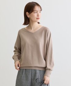 Green Parks 洗える　Ｖネックドルマンニットプルオーバー