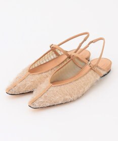BEIGE， 【一部店舗限定】HENRI EN VARGO / LULU ファーバックストラップパンプス