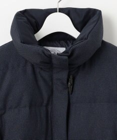 J.PRESS LADIES 【洗える】ポリエステルハウンドトゥース ロング ダウンコート