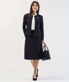 J.PRESS LADIES 【セットアップ対応】ファンシーツイード ノーカラー ジャケット