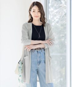 Tiaclasse L 【洗える新色追加・洗える】サマーニットフードロングカーディガン