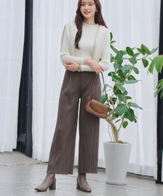 Tiaclasse 裏起毛ボックスプリーツパンツ