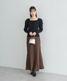 earth music&ecology レイヤード風ギャザーショルダーリブニット