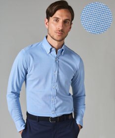 GOTAIRIKU 【吸水速乾】クールマックス鹿の子 ビズシャツ_ボタンダウン