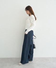 earth music&ecology レイヤード風ギャザーショルダーリブニット