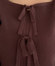 earth music&ecology レイヤード風ギャザーショルダーリブニット