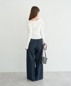 earth music&ecology レイヤード風ギャザーショルダーリブニット