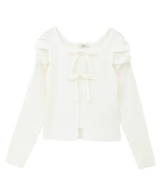 earth music&ecology レイヤード風ギャザーショルダーリブニット