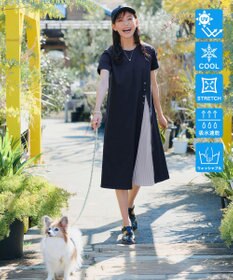 Tiaclasse 【UVケア・接触冷感】”あまラク” アシメプリーツカットソーワンピース