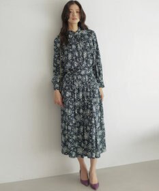 組曲 モザイクフラワープリント ブラウス