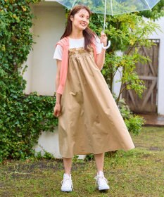 Feroux 【洗える】レイヤード風 ギャザーワンピース