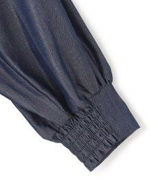 UNFILO シャンブレーデニム ギャザーブラウス