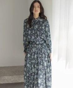 組曲 モザイクフラワープリント ブラウス