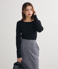 Green Parks もちっと袖配色ボートネックニットプルオーハ