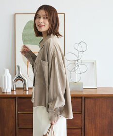 Green Parks 裾フリンジウ゛ィンテージ風シャツ