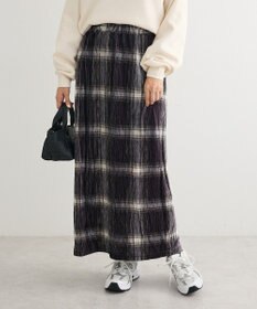 Green Parks 楊柳ベロアチェックＩラインスカート