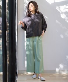 ANY L 【ウエストゴム/ストレッチ/セットアップ可】イージィケアストレッチワイドパンツ