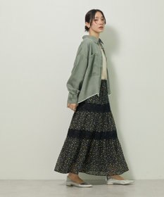 Green Parks 裾フリンジウ゛ィンテージ風シャツ