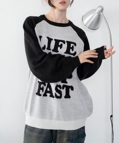 WEGO 【洗える】グラフィックニットBIGプルオーバー