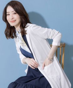 Tiaclasse L 【洗える新色追加・洗える】サマーニットフードロングカーディガン