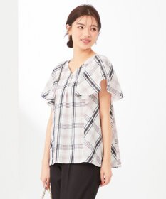 ANY SIS S 【洗える】チェックフレア ブラウス