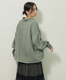 Green Parks 裾フリンジウ゛ィンテージ風シャツ