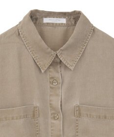 Green Parks 裾フリンジウ゛ィンテージ風シャツ