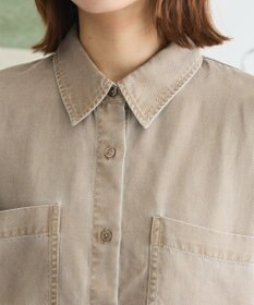 Green Parks 裾フリンジウ゛ィンテージ風シャツ