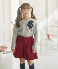 組曲 KIDS 【110-140㎝】サラリとフラワーモチーフ Tシャツ