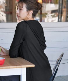 Tiaclasse L 【洗える新色追加・洗える】サマーニットフードロングカーディガン