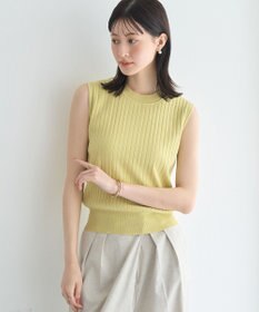 YECCA VECCA 【マシンウォッシャブル】ノースリーブリブニット