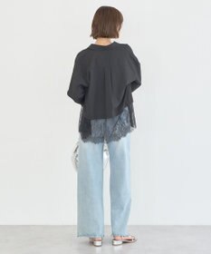 earth music&ecology 【予約】適ON レースヘムシャツ