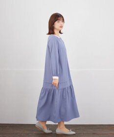 Tiaclasse L ピンタックギャザークレリックシャツワンピース