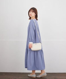 Tiaclasse L ピンタックギャザークレリックシャツワンピース