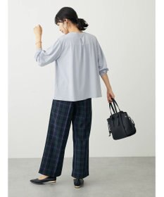 Green Parks きれいシルエットチェックワイドパンツ
