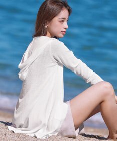 Tiaclasse L 【洗える新色追加・洗える】サマーニットフードロングカーディガン