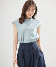 組曲 L エンブロイダリーレースノースリーブ ブラウス