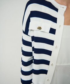 GRACE CONTINENTAL ニットボーダーカーディガン