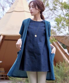 Tiaclasse L 【洗える新色追加・洗える】サマーニットフードロングカーディガン