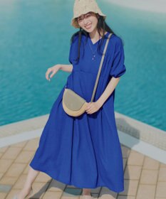 Tiaclasse L 【新色追加】ワッフルVネックワンピース