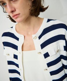 GRACE CONTINENTAL ニットボーダーカーディガン