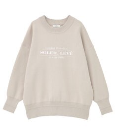 earth music&ecology 【洗濯機洗い可】スウェットライクロゴニットプルオーバー