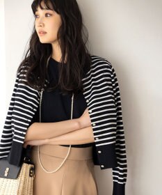 組曲 L 【UVケア・接触冷感】MINA 6分袖ニットプルオーバー