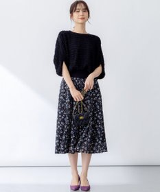 組曲 【WEB限定】カットジャガードドルマンスリーブ ニット