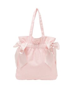 Maison de FLEUR ギンガムダブルリボンギャザートートバッグ