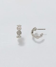 Phoebe 【金属アレルギー対応】マーガレットフラワーフープピアス　シルバー