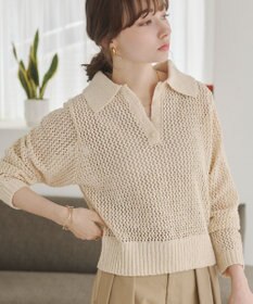 WEGO 【ANGIE VINTAGE】MIXメッシュポロニット