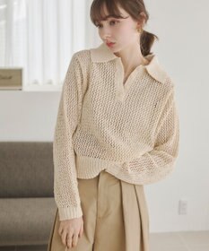 WEGO 【ANGIE VINTAGE】MIXメッシュポロニット