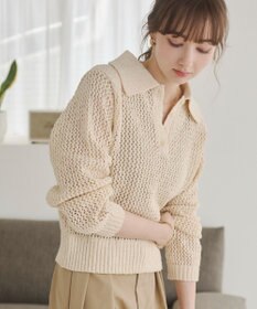 WEGO 【ANGIE VINTAGE】MIXメッシュポロニット