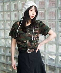 WEGO レイヤードキーネック半袖T
